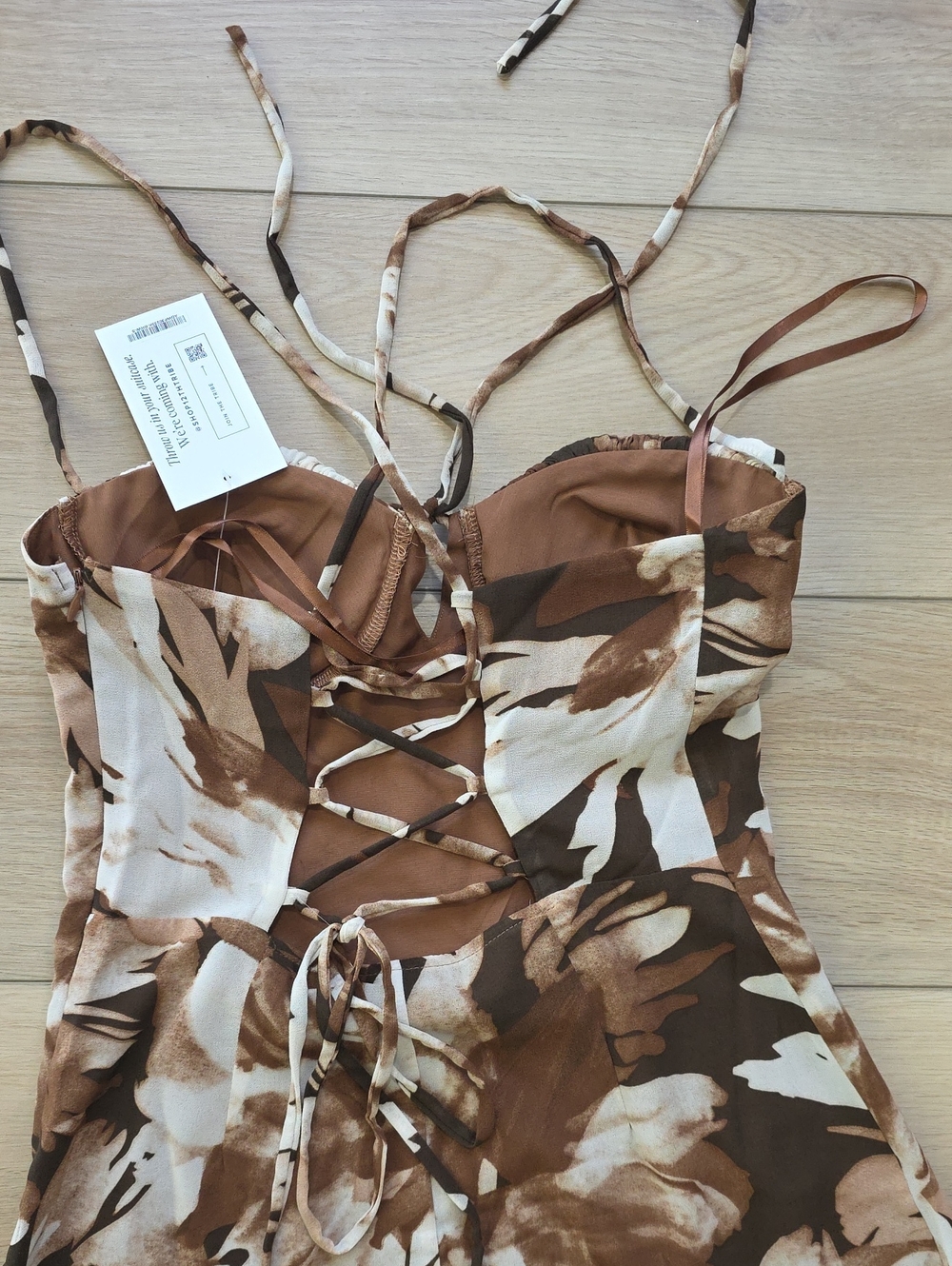 12th Tribe Belle Mocha Floral Mini Dress Size SS - Picture 12 of 14